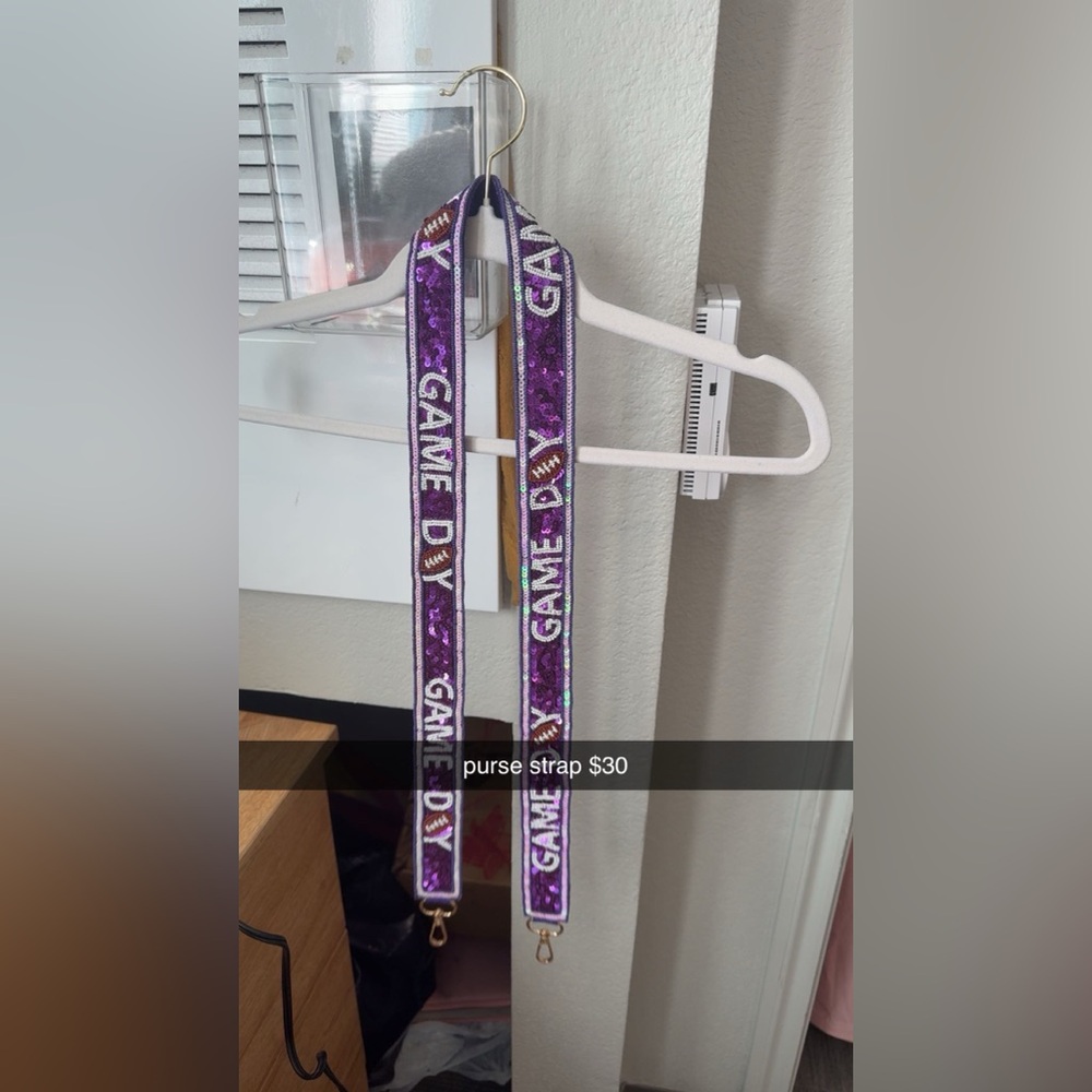Purple 'Game Day' Sequin Purse Strap